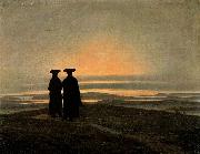 Caspar David Friedrich Evening Landscape with Two Men Spain oil painting artist